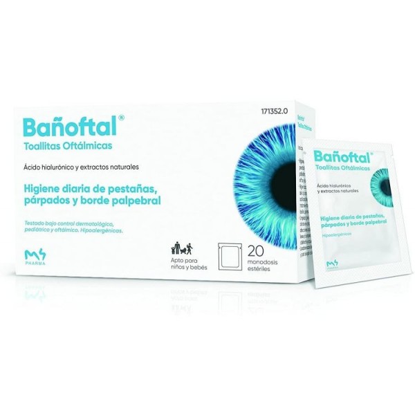 Bañoftal Toallitas Oculares Estériles 20 Unidades
