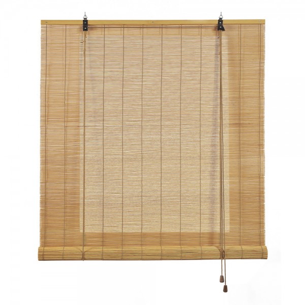 Estor enrollable bambú ocre mango 90 x 175 cm