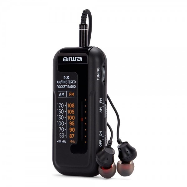 Aiwa rs-22 negro / radio fm am portátil