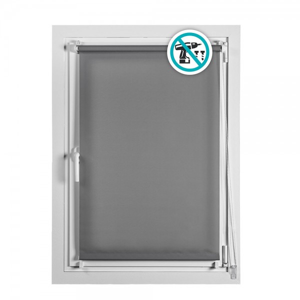 Estor enrollable clip & fix gris asfalto 150 x 180 cm