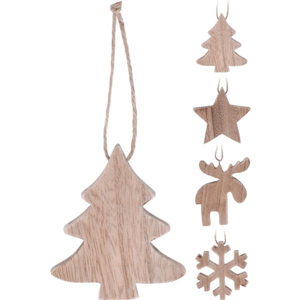Adorno navideño colgante de madera, 10 cm, modelos surtidos